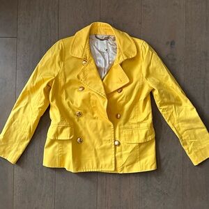 J Crew Women’s Yellow Double-Breasted Nautical Trench Jacket